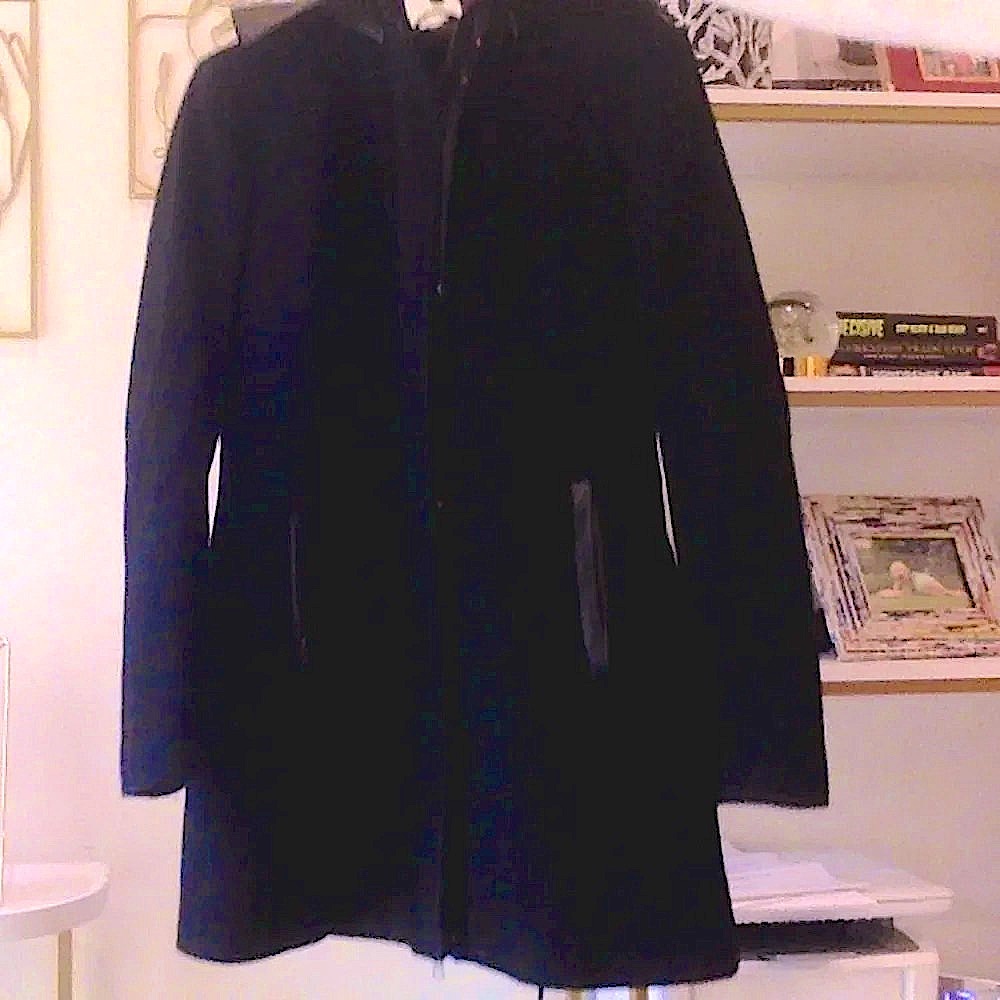 Mackage hooded coat with leather detail Sz S